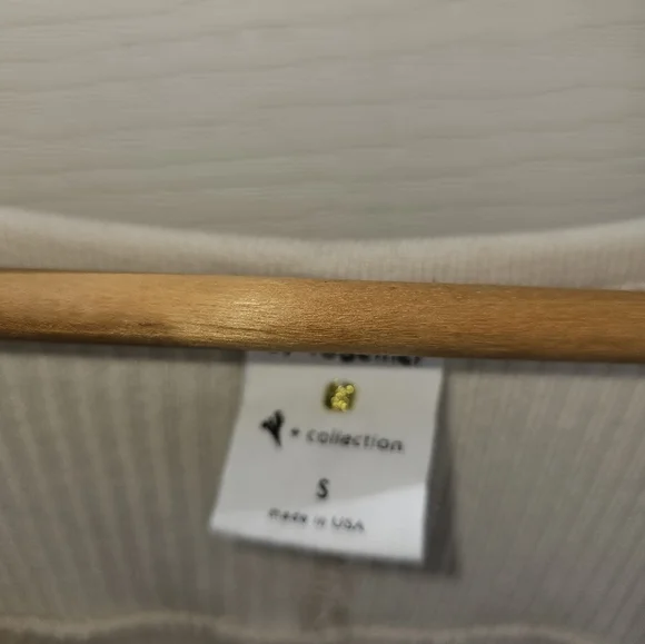 Rib Knit Long Sleeve V Neck Bodycon Midi Dress Beige Size S By Together Anthrop - Picture 5 of 9